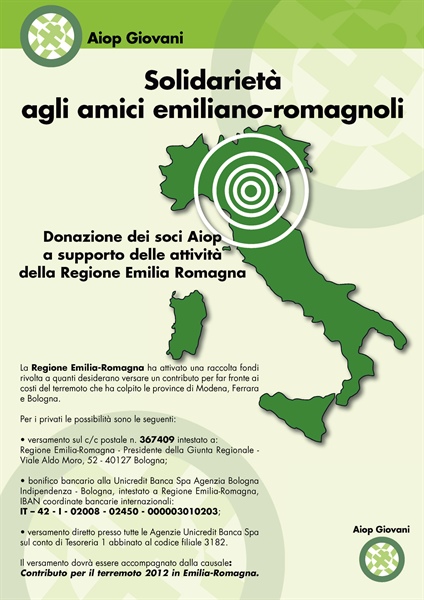 Solidarietà agli amici dell'Emilia Romagna